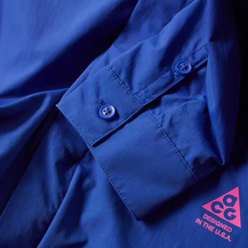 Nikelab ACG Tech Shirt Jacket Medium Nylon Snap Sling EDC Errolson Hugh Blue  - Image 4 of 4