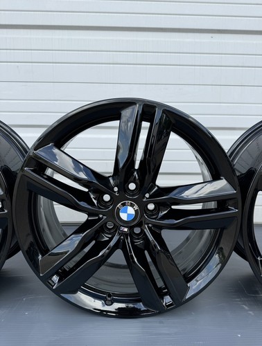19โ BMW X5 X6 WHEELS RIMS SET FACTORY OEM 467M GLOSS BLACK F15 F16 M 2011-2018 - Picture 10 of 14