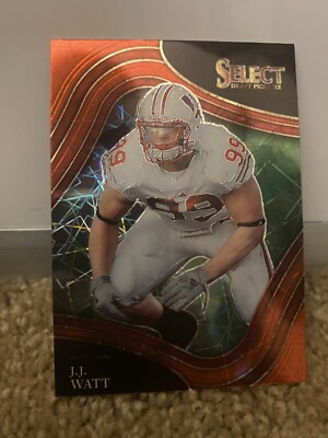 2022 Panini Select Draft Picks J.J. Watt Red Laser Prizm #175 Texans