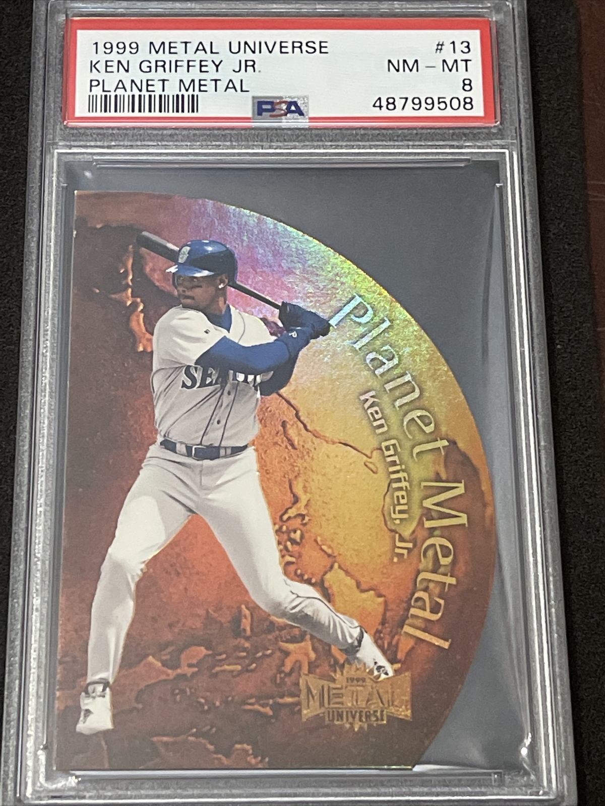 1999 Metal Universe Ken Griffey Jr Planet Metal Insert Die Cut PSA 8 Mariners
