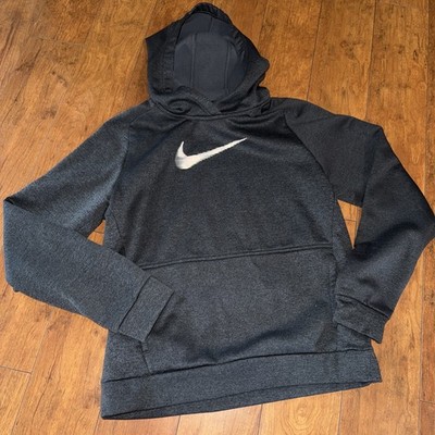 Nike Kids Therma-FIT Training Hoodie Swoosh Logo Athletic Sweatshirt XL Gray