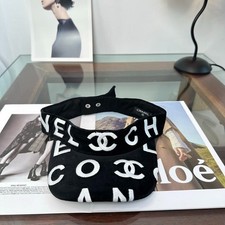 Black Visor Hat White Embroidered Logo Letters Luxury Womens Sun Shield