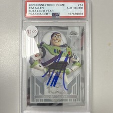 Topps 2023 Disney100 Chrome #61 Buzz Lightyear Tim Allen Auto PSA 157469932