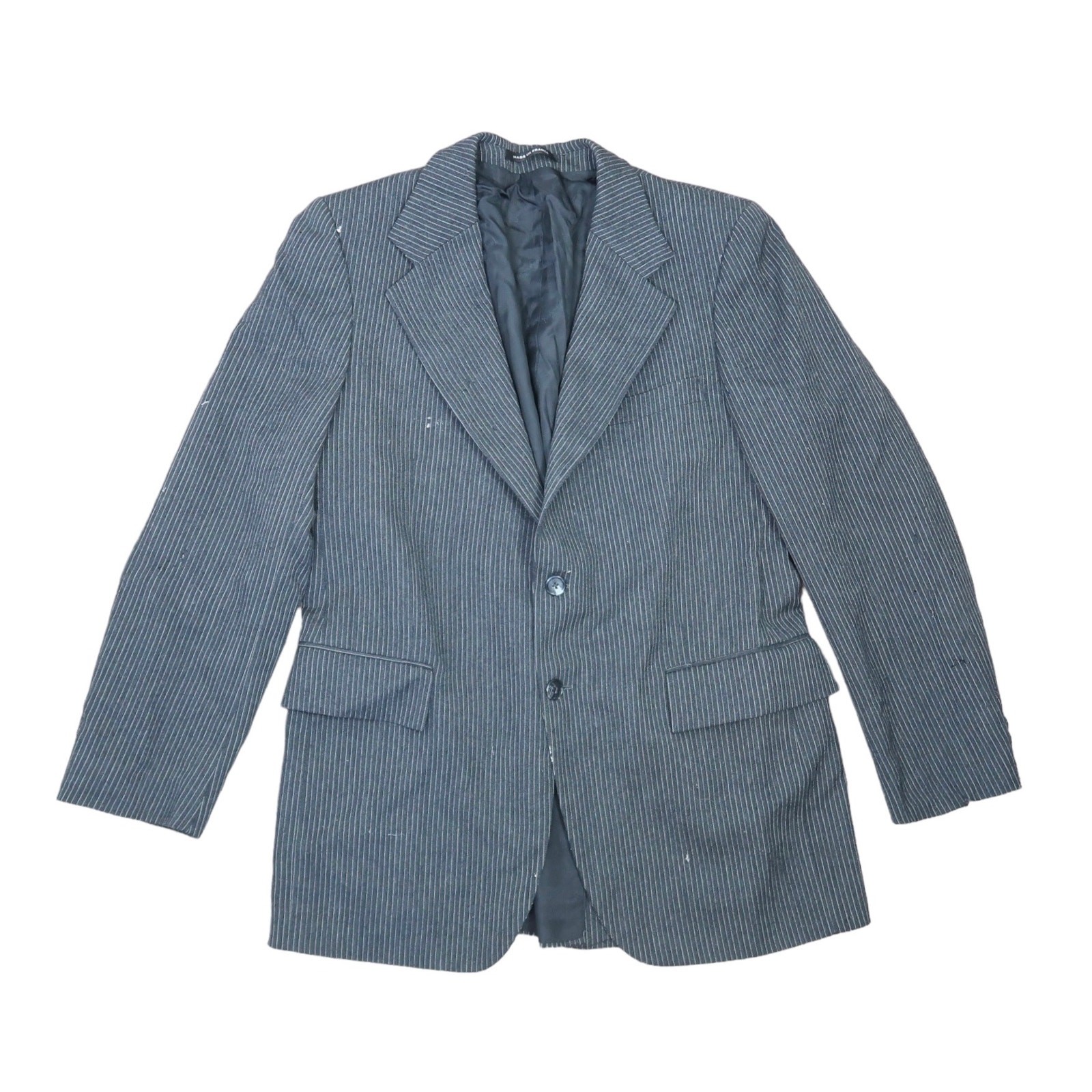 Giacca blazer uomo Yves Saint Laurent nero gessato lana 44