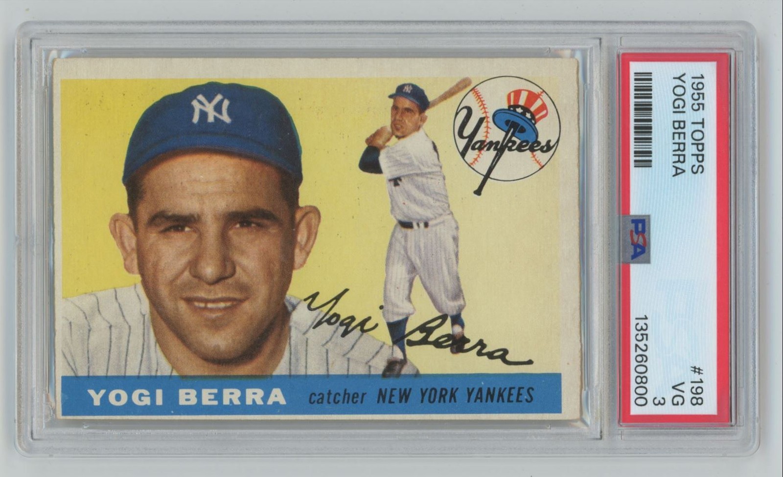 Yogi Berra 1955 Topps PSA 3 #198 New York Yankees