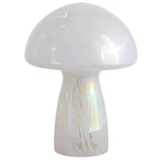 Urban Lifestyle 12" Iridescent Tortoise Glass Mushroom Lamp, Modern Retro Tab...