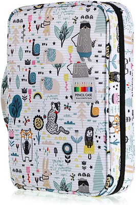 BTSKY Portable Colored Pencil Case - Organizer Holds Animal