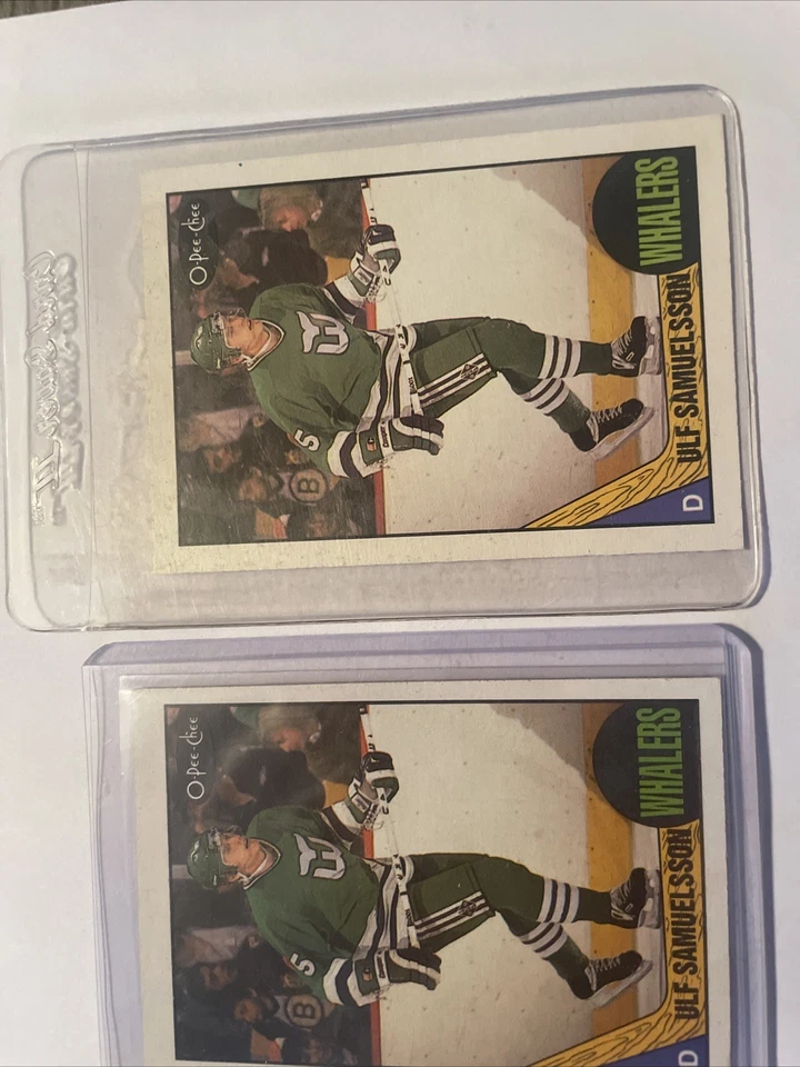 1987-88 O Pee Chee Rookie #23 Ulf Samuelsson 3 Card Lot 🏒 Nhl - Image 4 of 4