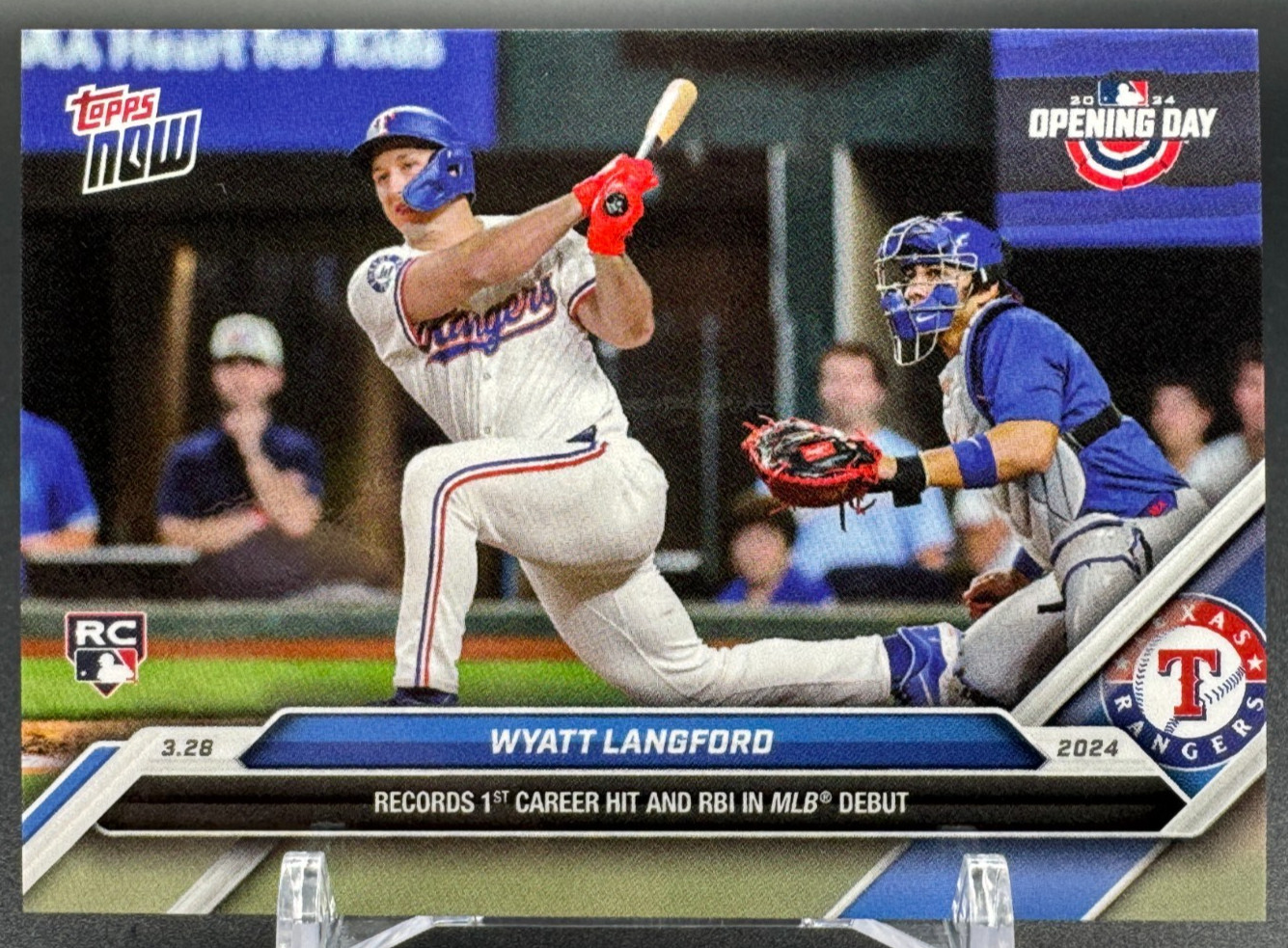 2024 Topps Now WYATT LANGFORD #12 RC 1st Career Hit & RBI in MLB Debut