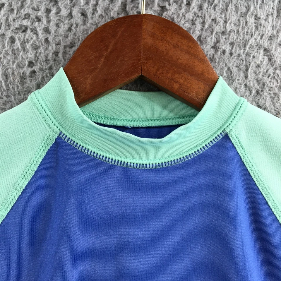 Camisa Roxy Rash Guard para mujer XS azul verde manga corta natación surf FPS elástica Foto 3 de 4