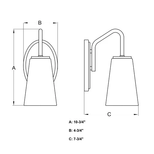 Vaxcel Lighting W0441 Beverly 5"W Vanity Light - Black - Picture 3 of 8