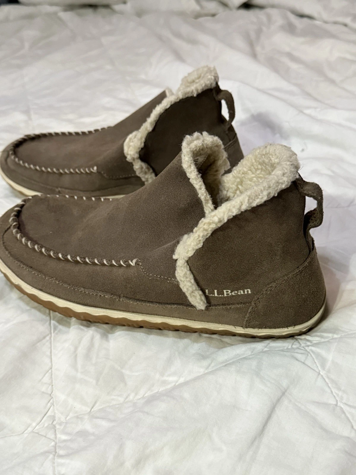 L.L. Bean Mountain Moc Slippers So Warm! #510523 Dark Brown 11 Hard Sole. Lodge