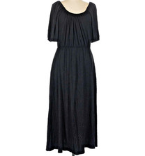 Karen Kane Black Off Shoulder Slipover Maxi Dress Pockets Stretch Large