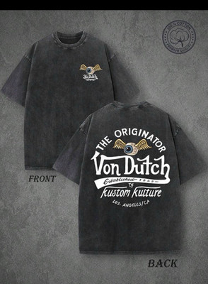 Von Dutch Originals Men's Black Graphic Logo Crew Neck Short Sleeve T-Shirt M
