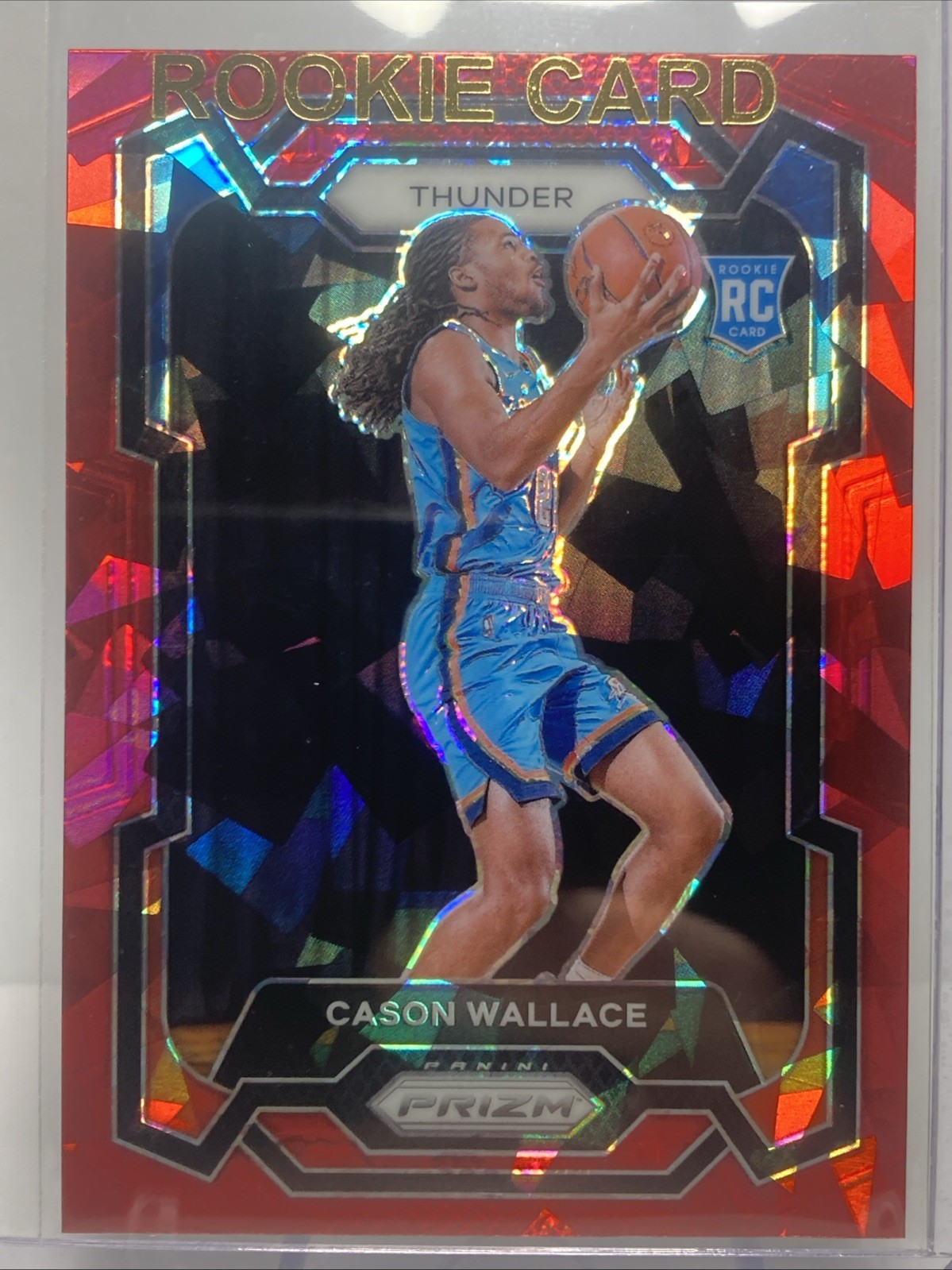 2023-24  Prizm Red Cracked Ice Prizm CASON WALLACE #139 RC Thunder