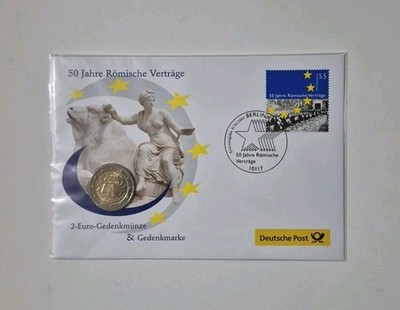 GERMANY 2 EURO 2007 ROME TREATY COIN COVER B71 #325