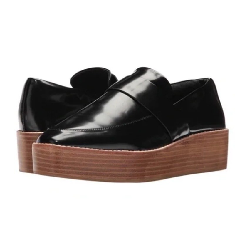 SAOLA Mocassini Sol Sana Venus neri in vernice con plateau taglia EU 38 US 7