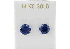 GENUINE 4.34 Cts LONDON BLUE TOPAZ EARRINGS 14K WHITE GOLD - appraised at 1300