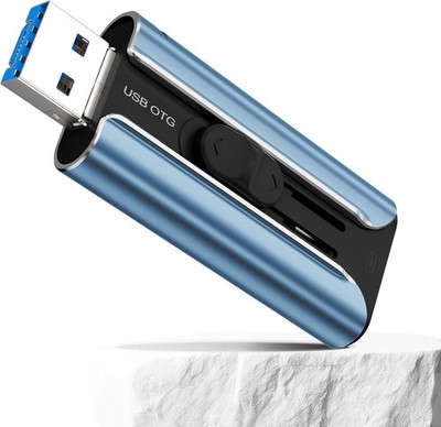 USB 2.0 Adapter Reader for PC and MacBook, Plug and Play Card Reader for Android