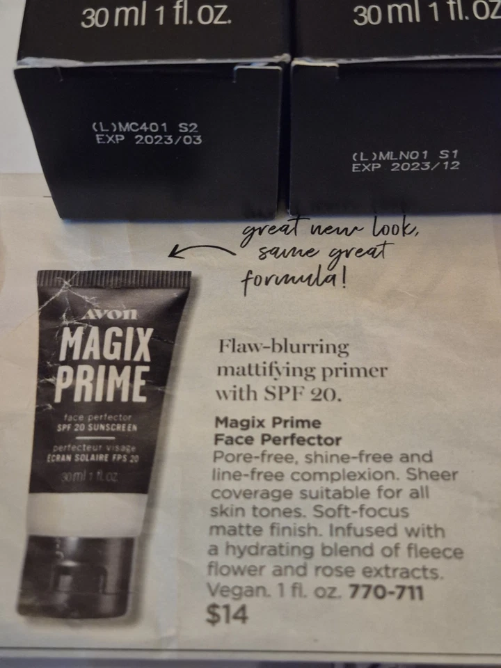 Protector solar Avon Magix Prime Face Perfector FPS 20 1 fl oz descontinuado Foto 2 de 3
