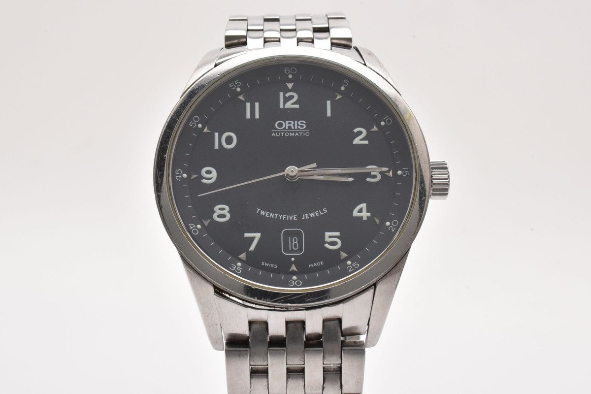 Oris 7504-633 Classic Date Automatic Men's Watch 25 Jewels Black