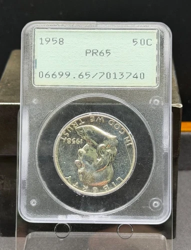 1958 Franklin Half Dollar PCGS PR65 Proof Silver 50c In OG Rattler