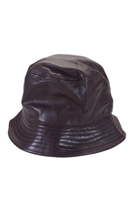 Stand Studio Womens Faux Leather Grained Vida Bucket Hat Solid Red Size S