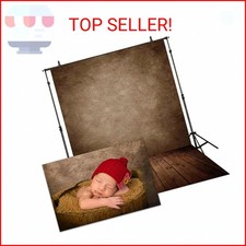 Allenjoy 5x7ft Soft Fabric Brown Wall with Wooden Floor Photography Backdrop New