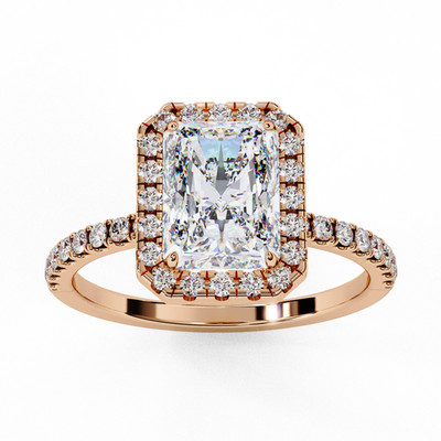 2.15 Ct Radiant Cut VVS1 Diamond Classic Solitaire Engagement Ring | White Gold