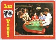 Las Vegas Blackjack Casino Scene Vintage Postcard by David Noble