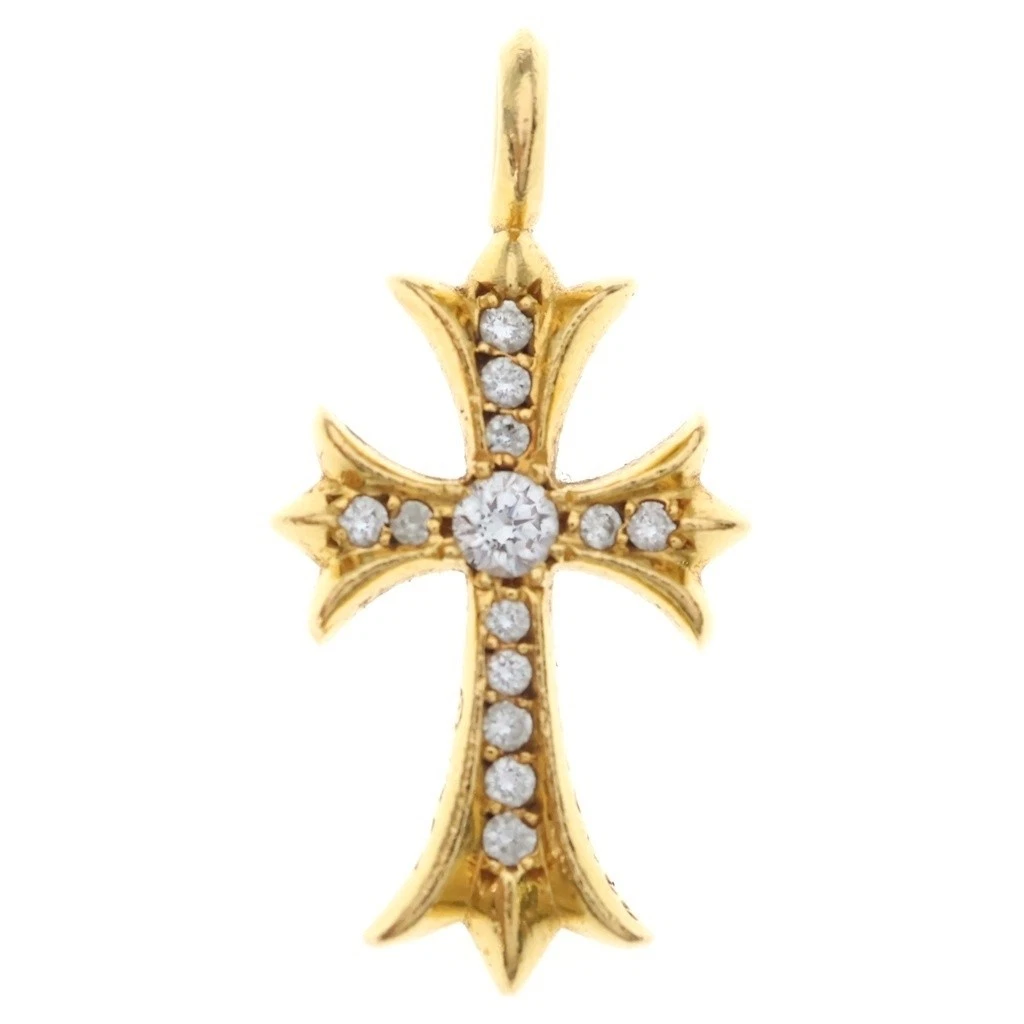 Chrome Hearts TNY CRSF P DIA Pendant Top Diamond 22K Gold P0079491