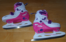 XINO SPORTS GIRL'S WHITE/PINK/PURPLE HOCKEY SKATES W/ANKLE SUPPORT-ADJUSTABLE