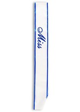 Womens Customisable Miss Beauty Queen Fancy Dress Party Sash Blue & White