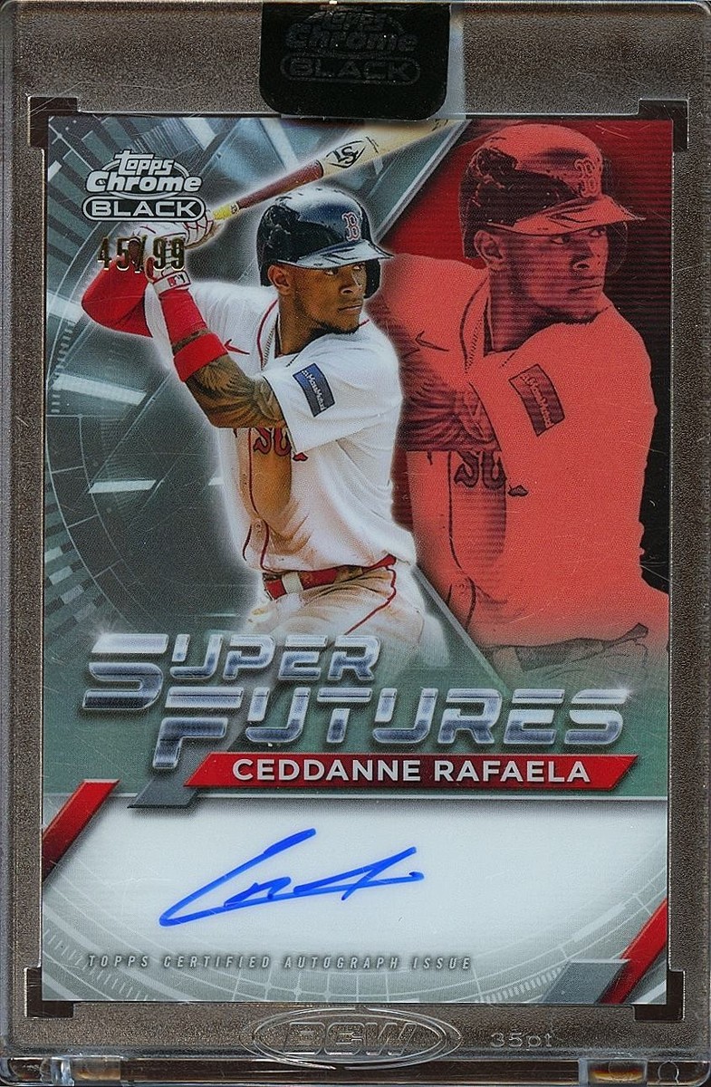 Ceddanne Rafaela 2025 Topps Chrome Black Auto Autograph Red Sox 45
