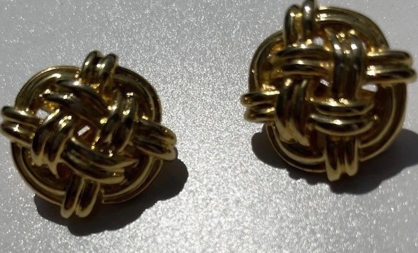Vintage Cookie Lee Earrings Women’s Modern Quality Gold Gunmetal Chain Clip On - Image 3 of 4