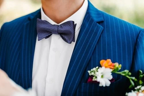 Bow Ties for Men Check Plaid Self Tie Bow Tie and One Size E-06 Navy Blue 2 - Image 2 of 4