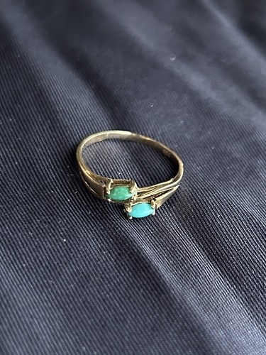 Damen Ring Goldring Gelbgold 333 8 Karat mit Edelsteinen Türkis - Bild 8 von 8