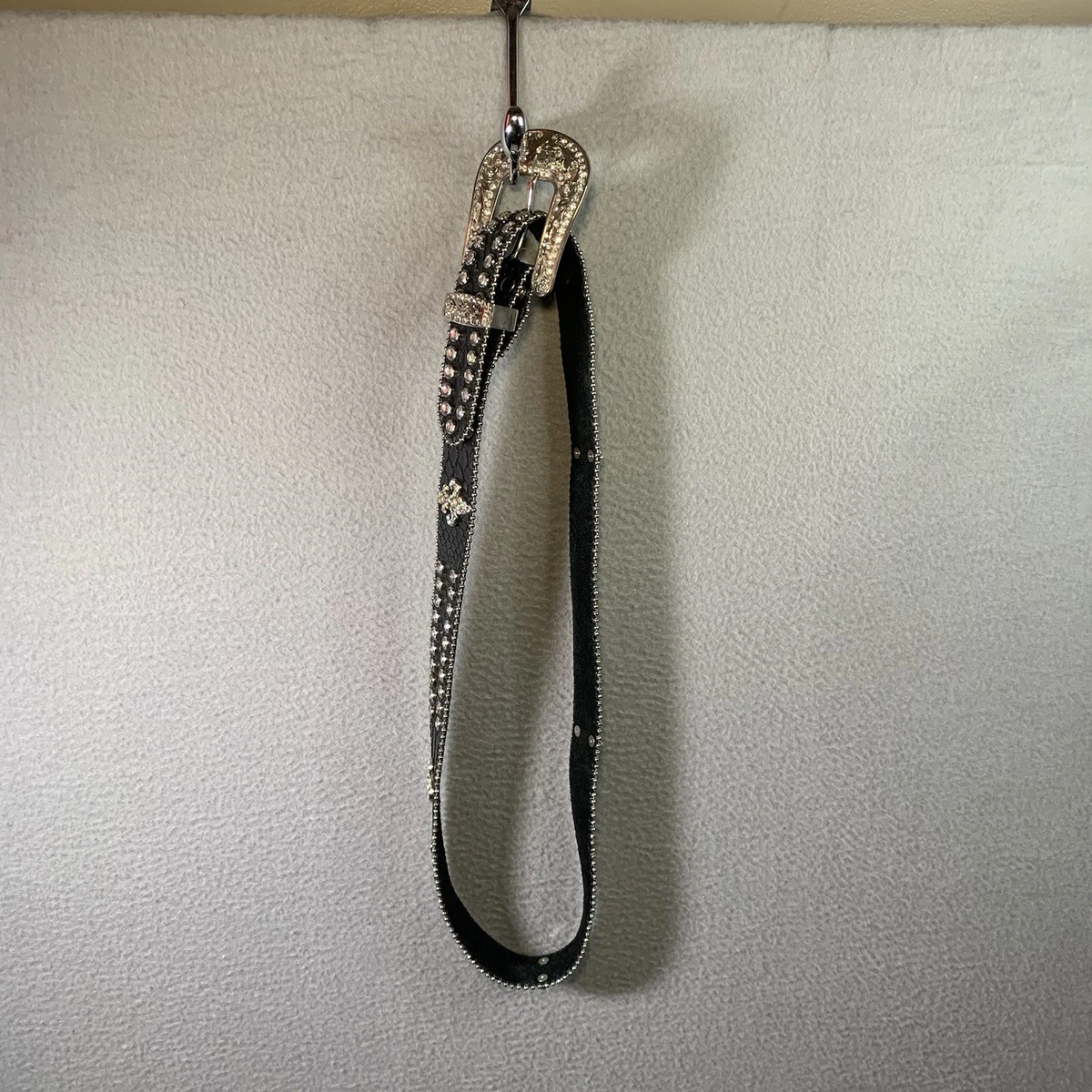 Nocona Elegant Leather Silver and Black Rhinestone Belt NWOT Nocona Zebra Print Genuine Leather Rhinestone | Mercari main image 4