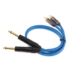 Dual 6.35mm 1/4inch Jack Plug to Dual RCA Male Plug Audio Cable
