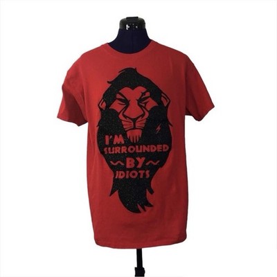 I m Surrounded by Idiots Lion King Scar Red Black Sparkle short Sleeve T Shirt