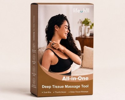 lifechill Trigger Point Massage Tool for Deep Tissue & Gua 1, Silver 