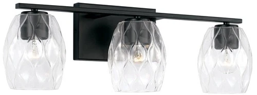 Capital Lucas 24" Wide Matte Black 3-Light Bath Light - Picture 2 of 5