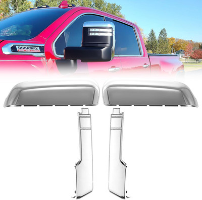 Sliver Tow Mirror Cover Caps Compatible with Chevrolet(Chevy) Silverado