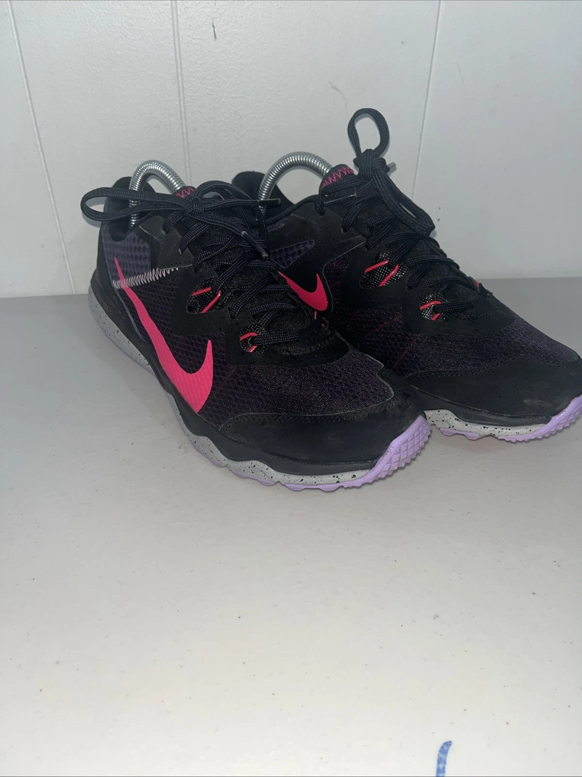 Nike Juniper Trail Running Shoes Womens 9.5 Black Pink Outdoors Athletic