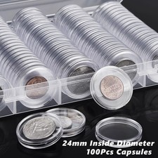100pc 24mm Airtight Direct Fit Coin Holder Ca...