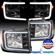 Fits 2007-2013 Gmc Sierra 1500 2500hd 3500hd Black Headlights Led Strip Pair Fits 2007-2013 Gmc Sierra 1500 2500hd 3500hd Black Headlights Led Strip Pair