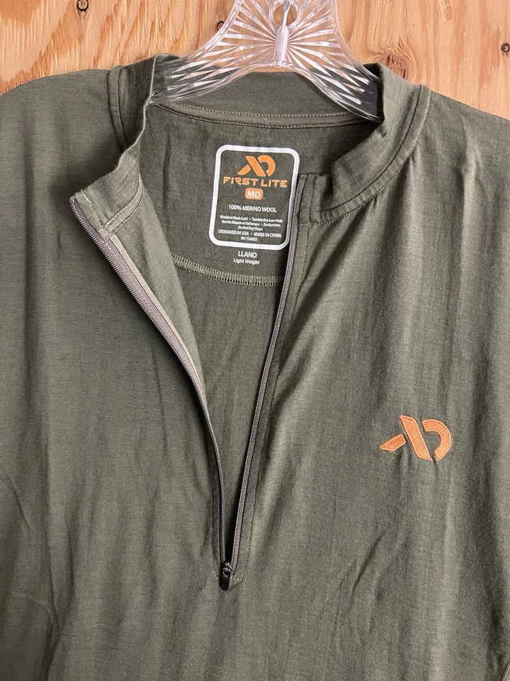 First Lite ASAT Camo Llano 1/4 Zip Merino Wool Shirt Men's Large Hunting Base - Image 2 of 4