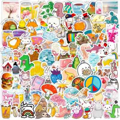 25 Random Fun Cartoon Art Realistic Stickers Laptop/ Water Bottle/ Notes Size Sm