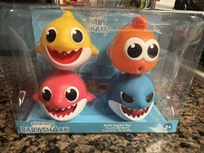pink fong baby shark 4 Pack Bath/pool SQUIRT toys.