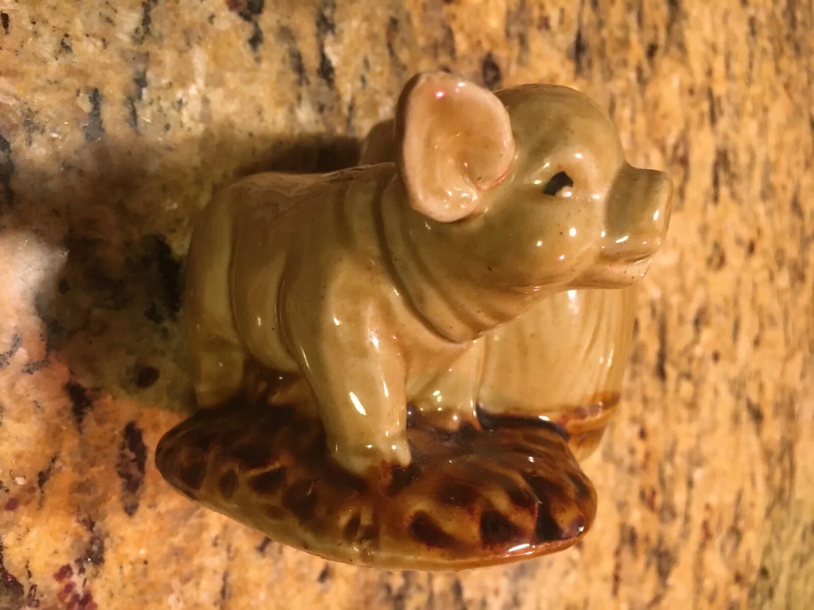 Vintage Small Brown Pig With Barrel Planter eBay